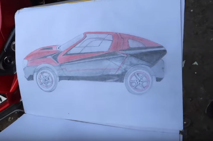 Ferrari 448 hand drawn design