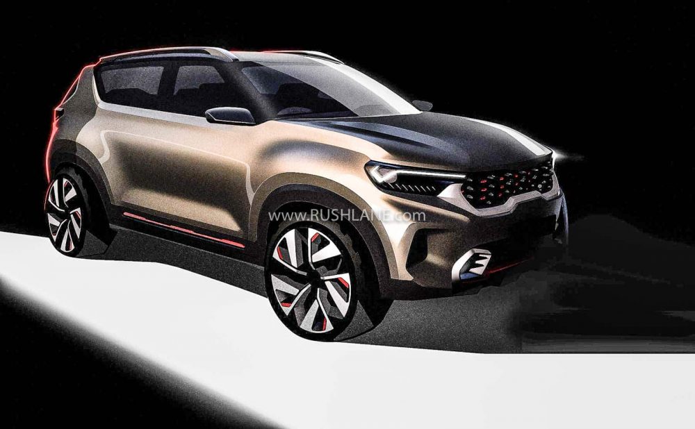 Kia Sonet Compact SUV Official Sketches Unveiled | Credits- RUSHLANE