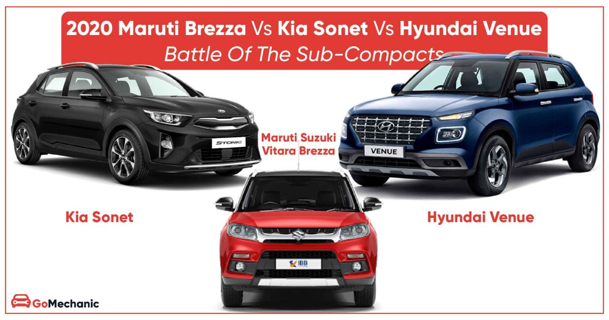 Kia Sonet Vs Hyundai Venue Vs New Brezza