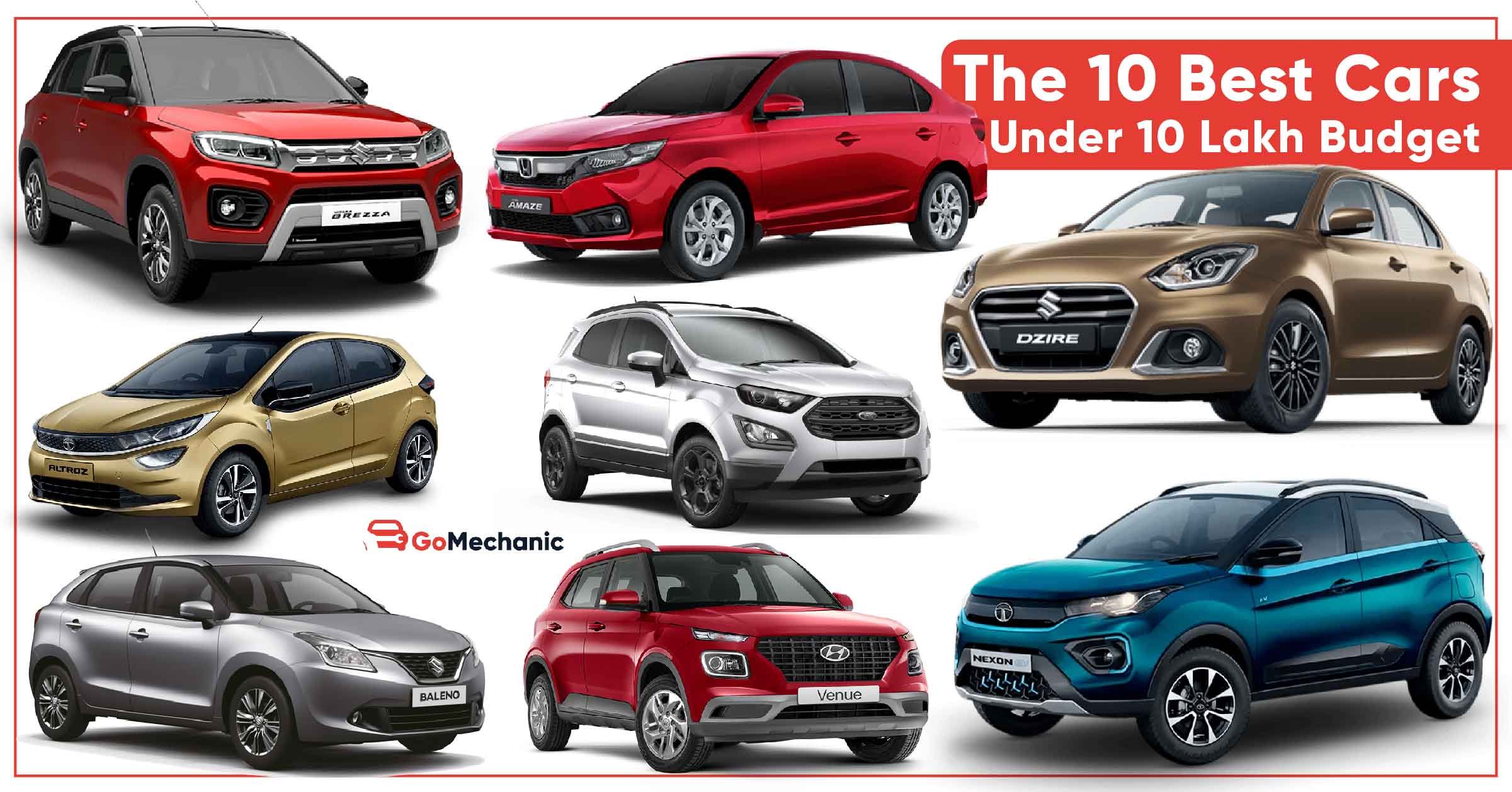 Top 10 Best Cars Under 10 Lakhs Budget