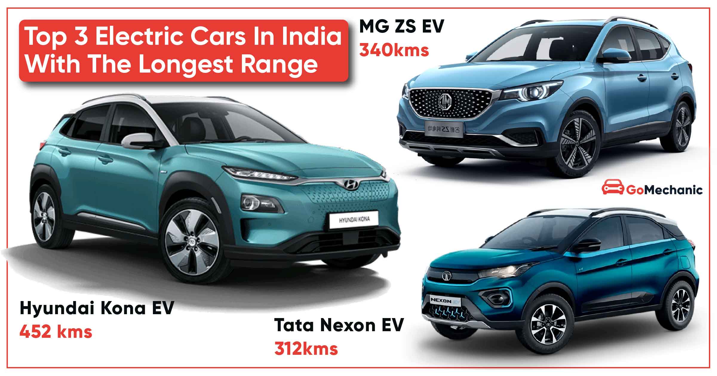 Top 3 electric cars in India with the longest range
