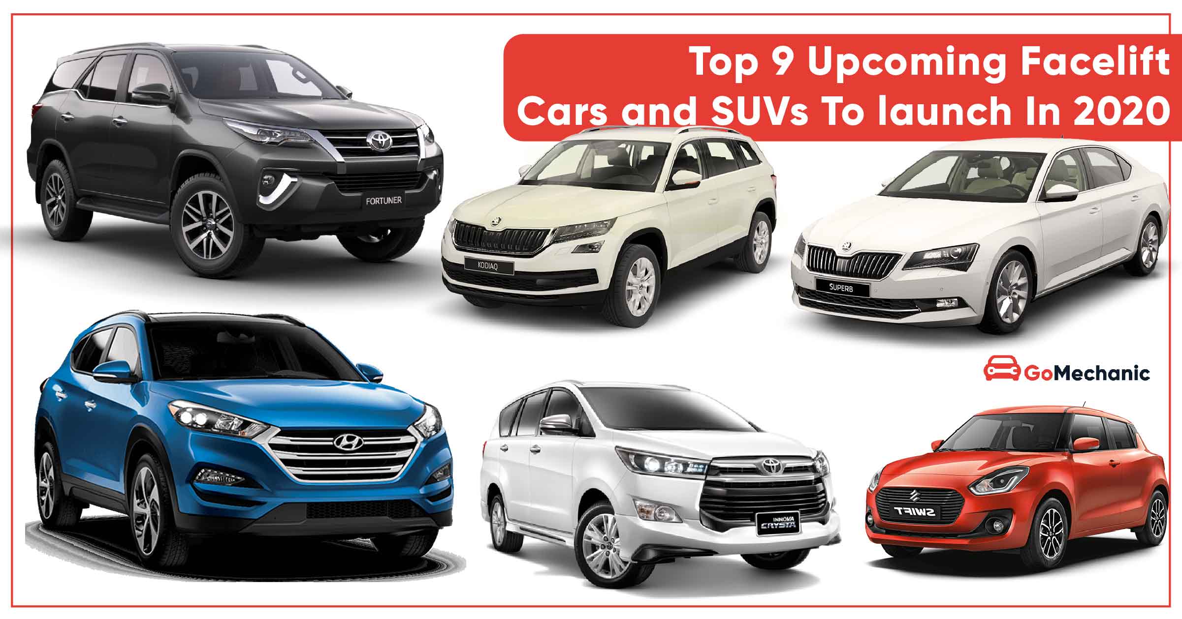Top 9 Upcoming Facelift Cars and SUVs to launch In 2020