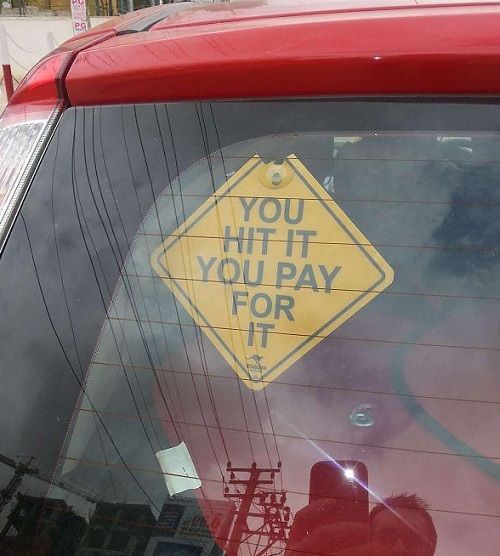 Hilarious car stickers India