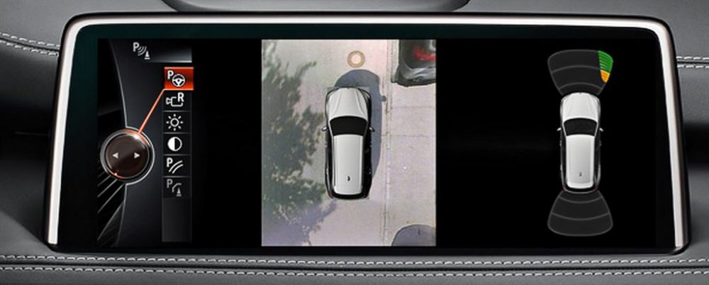 The top view or the 360° view in a 360° parking camera