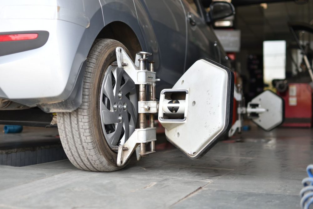 Wheel Alignment Service on a 2018 Hyundai Santro