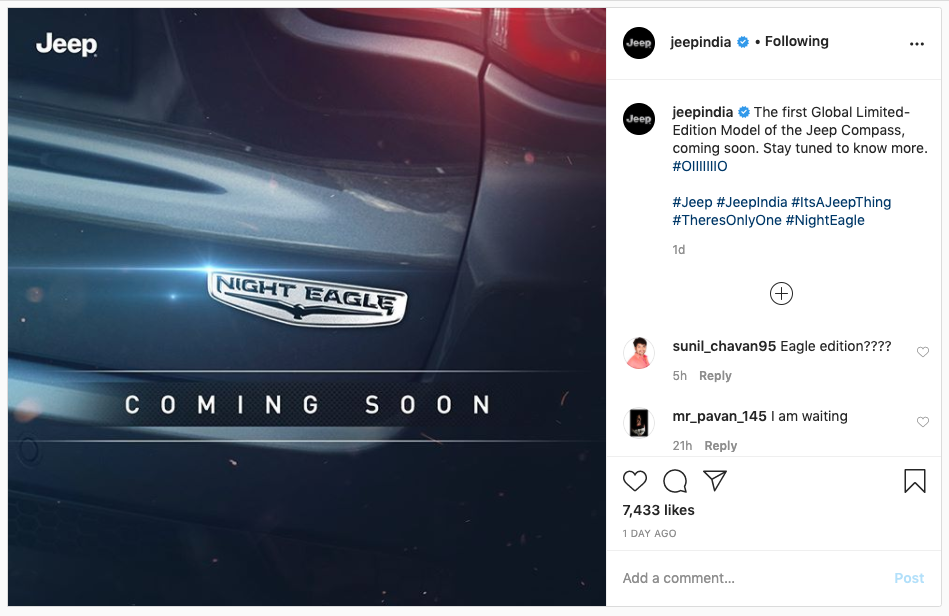 Jeep Nigh Eagle Instagram Teaser