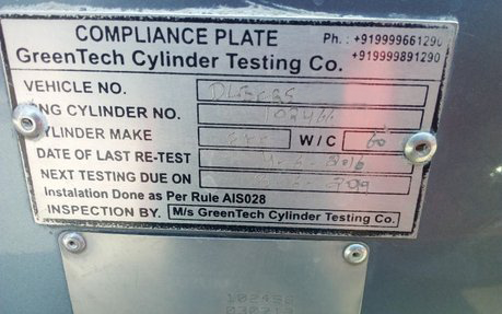 CNG Compliance Plate