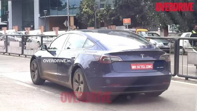 Tesla Model 3 spied in India | Credits- OVERDRIVE