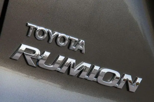 Toyota Rumion Name Tag