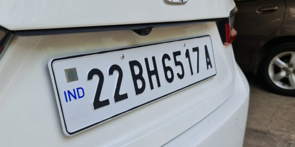 BH number plate